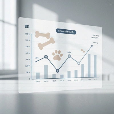Financial chart showing savings from pet wellness plans